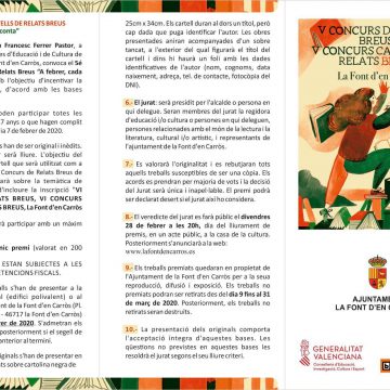 La Font d’en Carròs convoca el V concurs de relats i disseny A febrer, una imatge compta