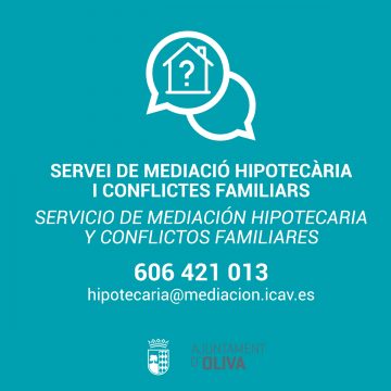 Oliva amplia el servei de Mediació Hipotecària per atendre a afectats pel coronavirus