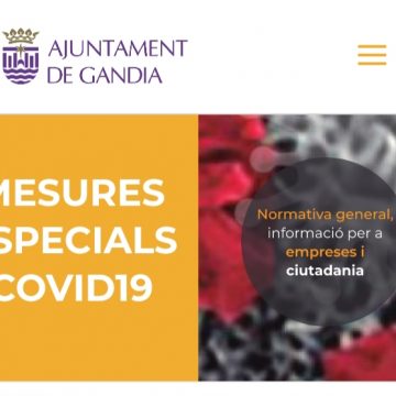 Una web informa de les mesures econòmiques de Gandia per la Covid-19