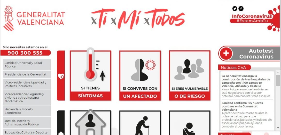 La Generalitat llança una web sobre el coronavirus amb informació i recomanacions