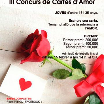 Benifaió fomenta entre les i els joves l’escriptura romàntica amb el Concurs “Paraules d’Amor»