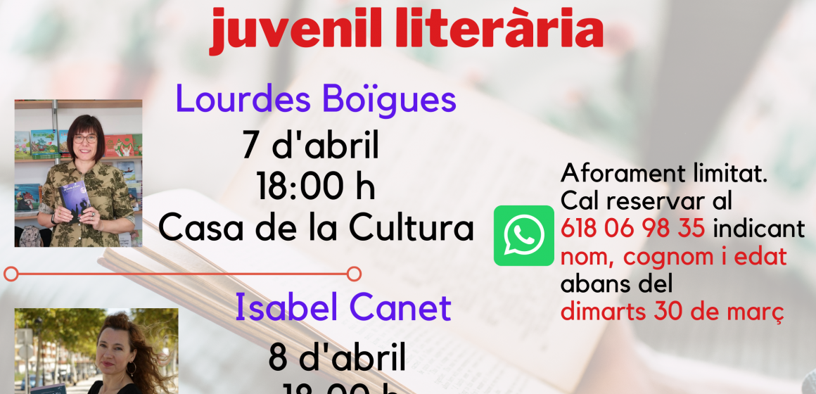 Simat organitza una tertúlia literària infantil i juvenil amb Lourdes Boïgues i Isabel Canet