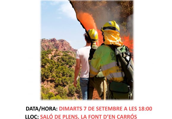 L’Ajuntament de La Font d’En Carròs acull una xarrada sobre prevenció d’incendis forestals