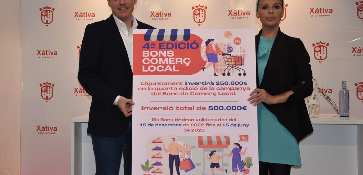 Xàtiva posa en marxa una nova fase dels bons de comerç local amb una inversió de 500.000 euros